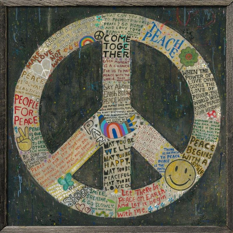 Sugarboo Designs Peace Art Print -  (Grey Wood)