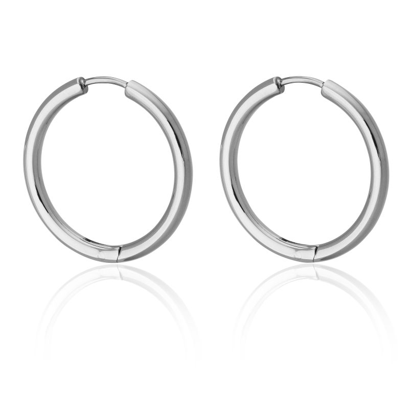 25mmRoundHoopsSilver