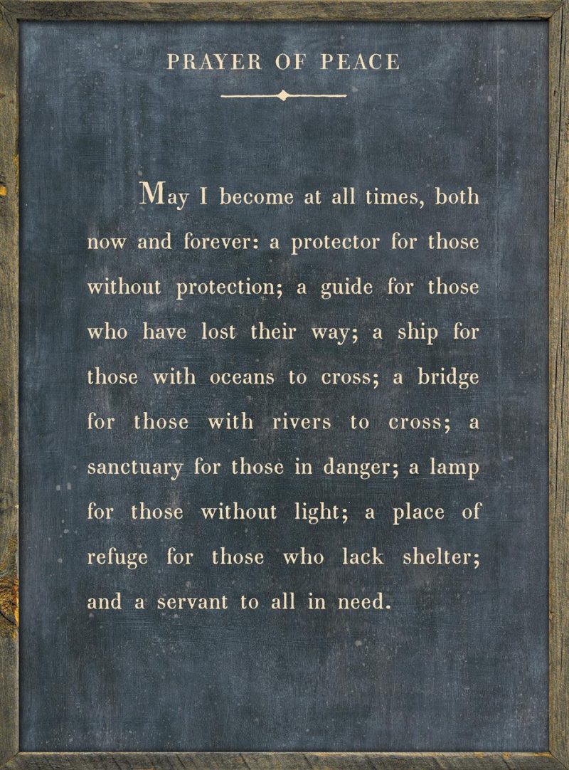 Sugarboo Designs Prayer of Peace Art Print - Grey Wood