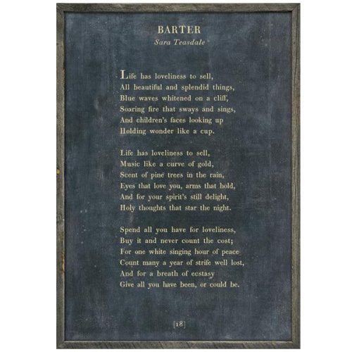 Sugarboo Designs Barter - Poetry Collection Sign