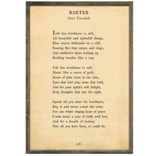 Sugarboo Designs Barter - Poetry Collection Sign