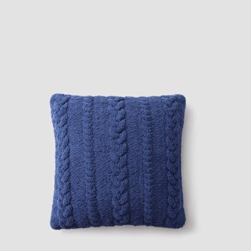 Braided Throw Pillow Navy 1