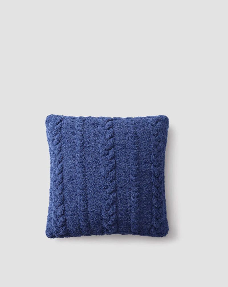 Braided Throw Pillow Navy 1