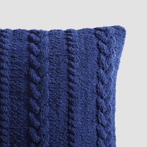 Braided Throw Pillow Navy 2