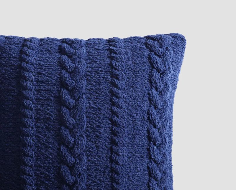 Braided Throw Pillow Navy 2