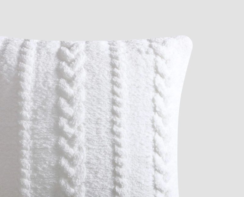 Braided Throw Pillow Off White 2