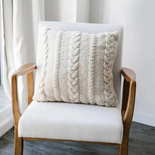 Braided Throw Pillow Sahara Tan 5