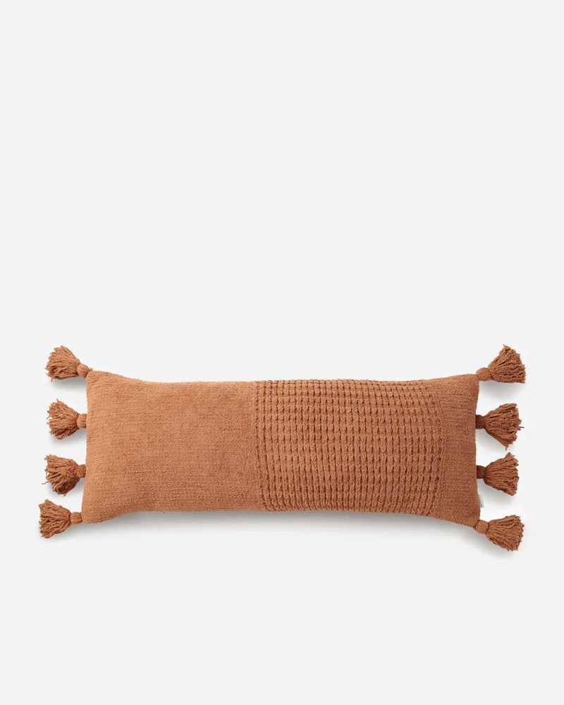 Braided Pom Pom Lumbar Pillow Sienna01