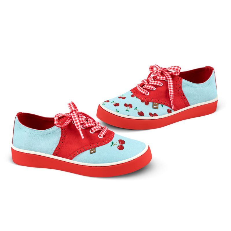 CHERRY BLUE sneakers saddle side