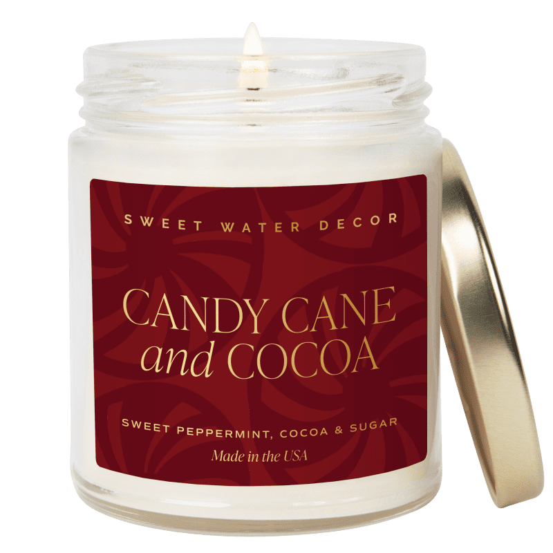 CJ085 CANDY CANE AND COCOA PATTERN 9OZ CANDLE SWD 2024 WB 214831