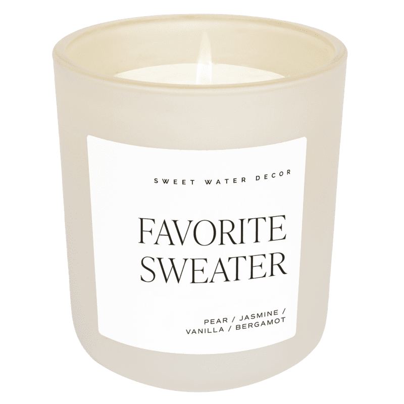 CL104 FAVORITE SWEATER 15OZ TAN MATTE CANDLE WB SOONA JUNE 2023 SWEET WATER DECOR 825531