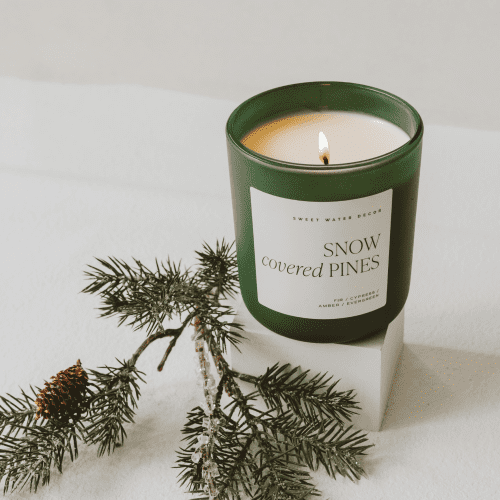 CL151 SNOW COVERED PINES WINTER CANDLE 982710