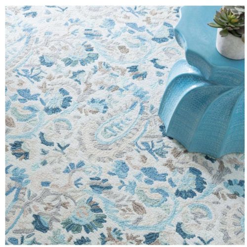 Dash and Albert Ines Blue Micro Hooked Wool Rug Lifestyle