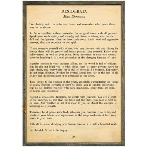 Sugarboo Designs Desiderata - Poetry Collection Sign