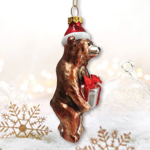 ForProduct 04GrizzlyBearwithSantaHatandGiftGlassChristmasOrnamentMockupGroup 05 04