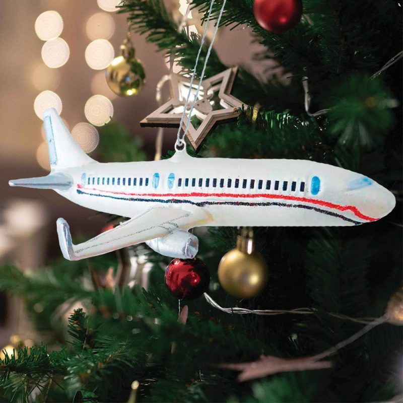 GlassAirplane1CloseupColorfulChristmasTreeOrnamentMockup