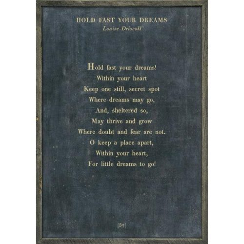 Sugarboo Designs Hold Fast Your Dreams - Poetry Collection Sign