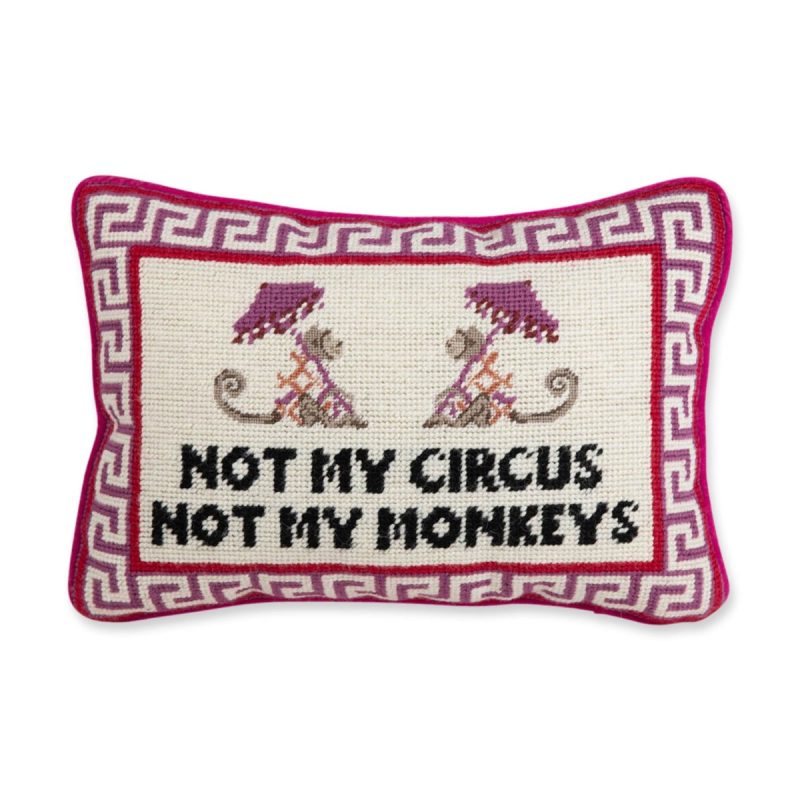 NotMyCircusNeedlepointPillow