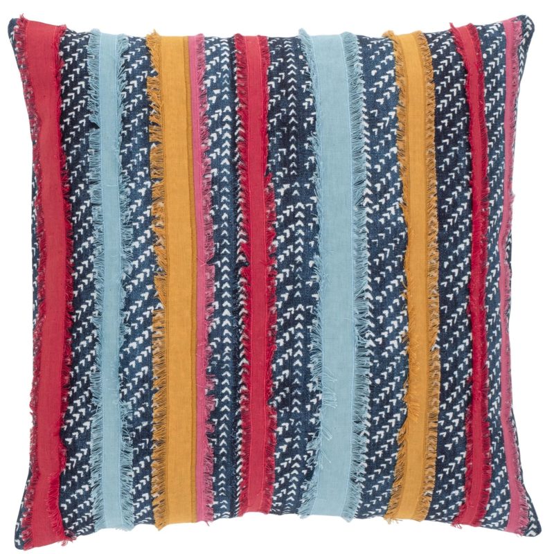 PC4592 StripedResistApplique Multi DecorativePillow Silo