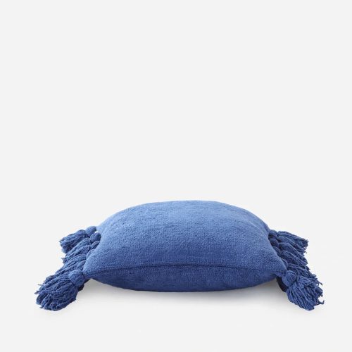 Pom Pom Throw Pillow Navy 3