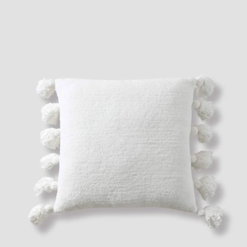 Pom Pom Throw Pillow Off White 1