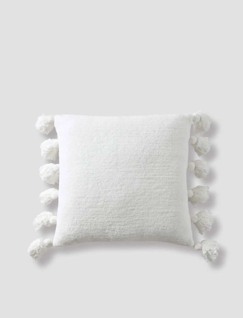 Pom Pom Throw Pillow Off White 1