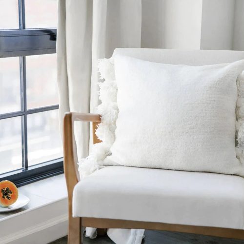 Pom Pom Throw Pillow Off White 5