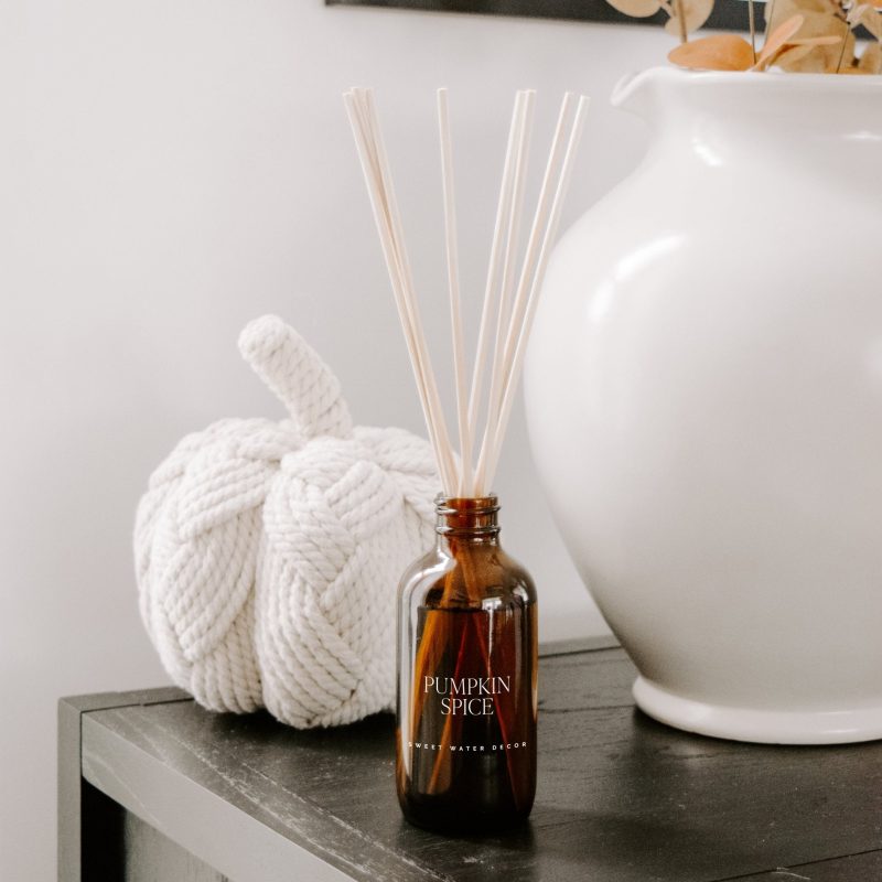 R103A PUMPKIN SPICE AMBER REED DIFFUSER INFINITY HOMES MAY 2023 SWEET WATER DECOR 5 565203