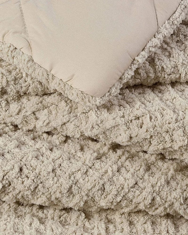 Snug Waffle Comforter Taupe2