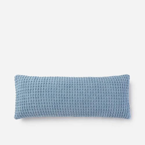 Snug Waffle Lumbar Pillow Denim01