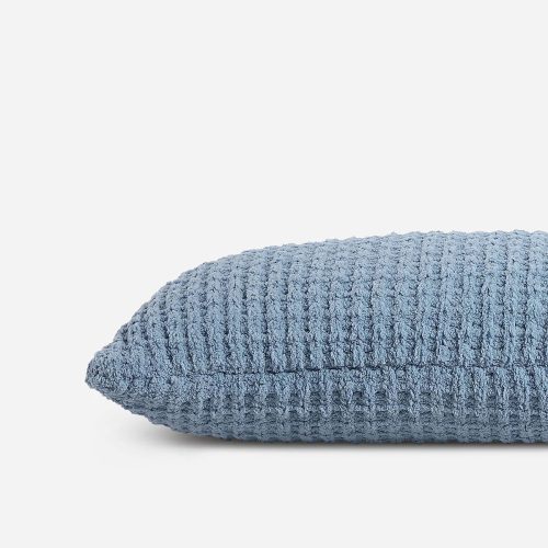 Snug Waffle Lumbar Pillow Denim02