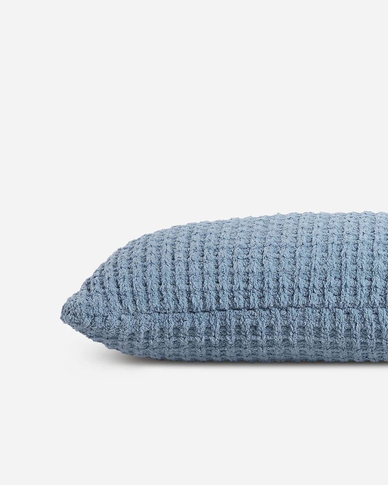 Snug Waffle Lumbar Pillow Denim02