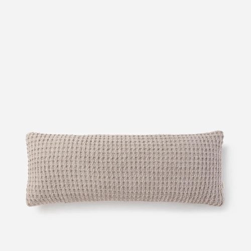 Snug Waffle Lumbar Pillow Taupe01