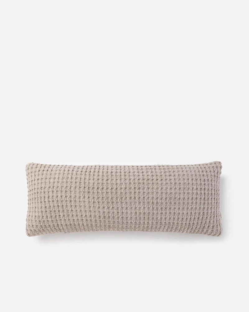 Snug Waffle Lumbar Pillow Taupe01