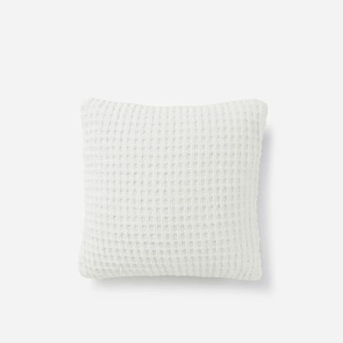 Snug waffle throw pillow offwhite01