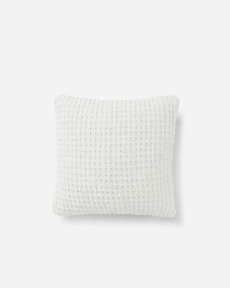 Snug waffle throw pillow offwhite01