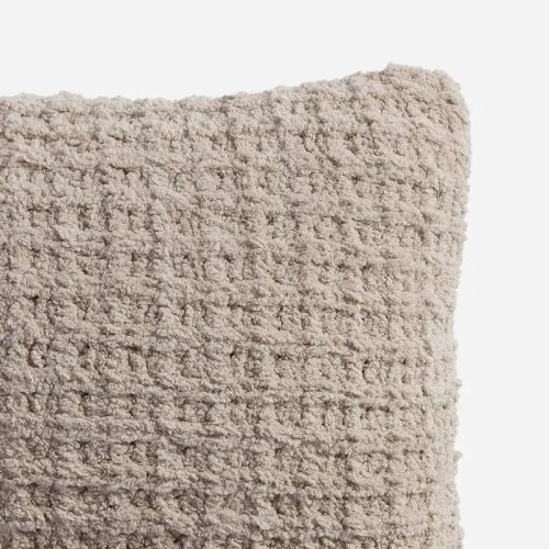 Snug waffle throw pillow taupe02