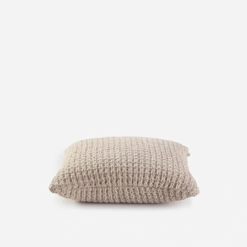 Snug waffle throw pillow taupe03