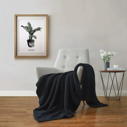 Snug Waffle Throw Black 3 1