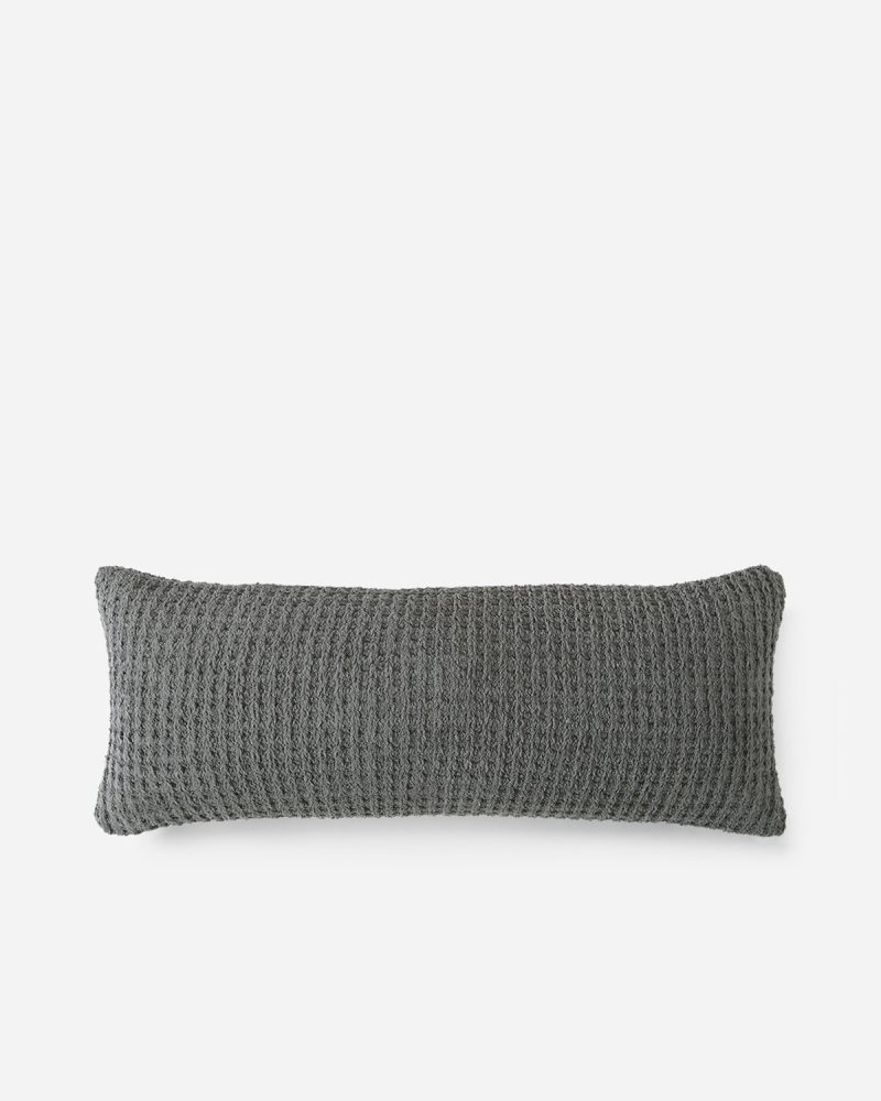 Sunday CItizen Snug Waffle Lumbar Pillow Granite