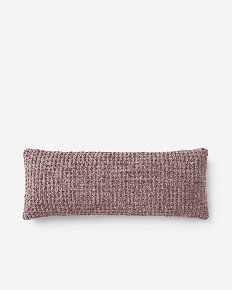 Sunday CItizen Snug Waffle Lumbar Pillow Rose 1