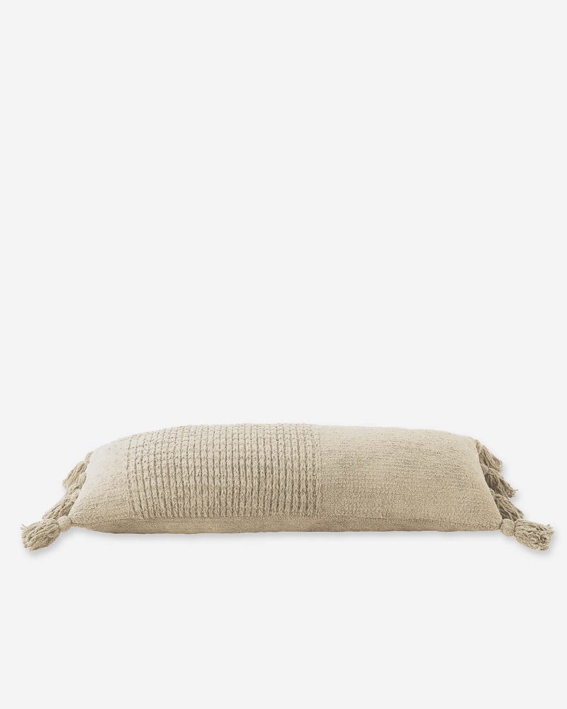 Sunday Citizen Braided Pom Pom Lumbar Pillow Sahara tan 2