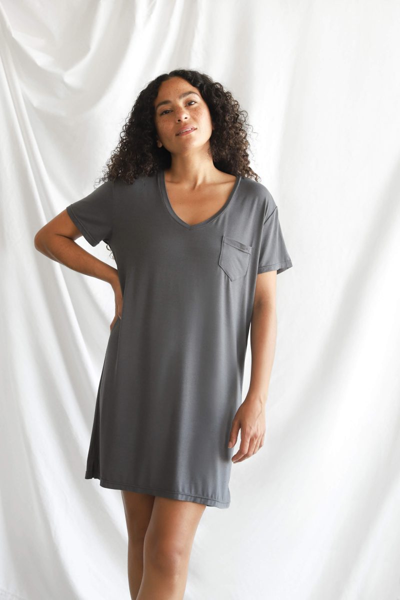 Sunday Citizen Butter Sleep Dress Coal 1