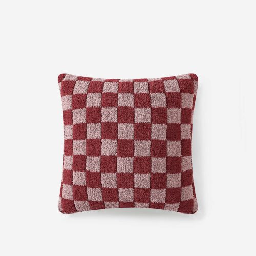 Sunday Citizen Checkerboard Snug Throw Pillow Pomegranate rose 1