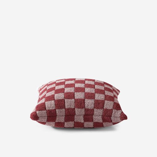 Sunday Citizen Checkerboard Snug Throw Pillow Pomegranate rose 2