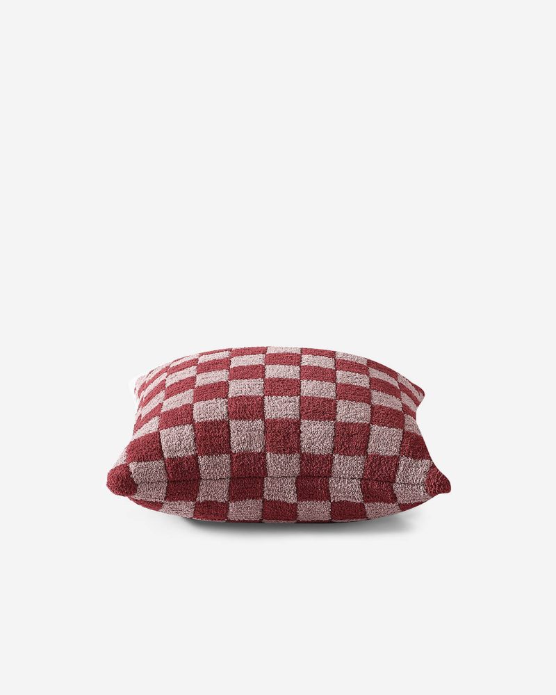 Sunday Citizen Checkerboard Snug Throw Pillow Pomegranate rose 2