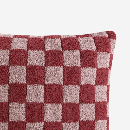 Sunday Citizen Checkerboard Snug Throw Pillow Pomegranate rose 3