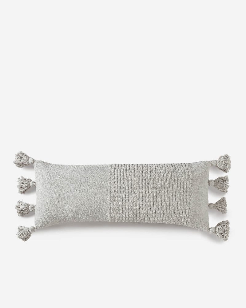 Sunday Citizen Pom Pom Lumbar Pillow Cloud Gray 1