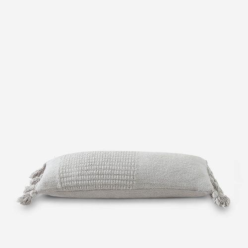 Sunday Citizen Pom Pom Lumbar Pillow Cloud Gray 3