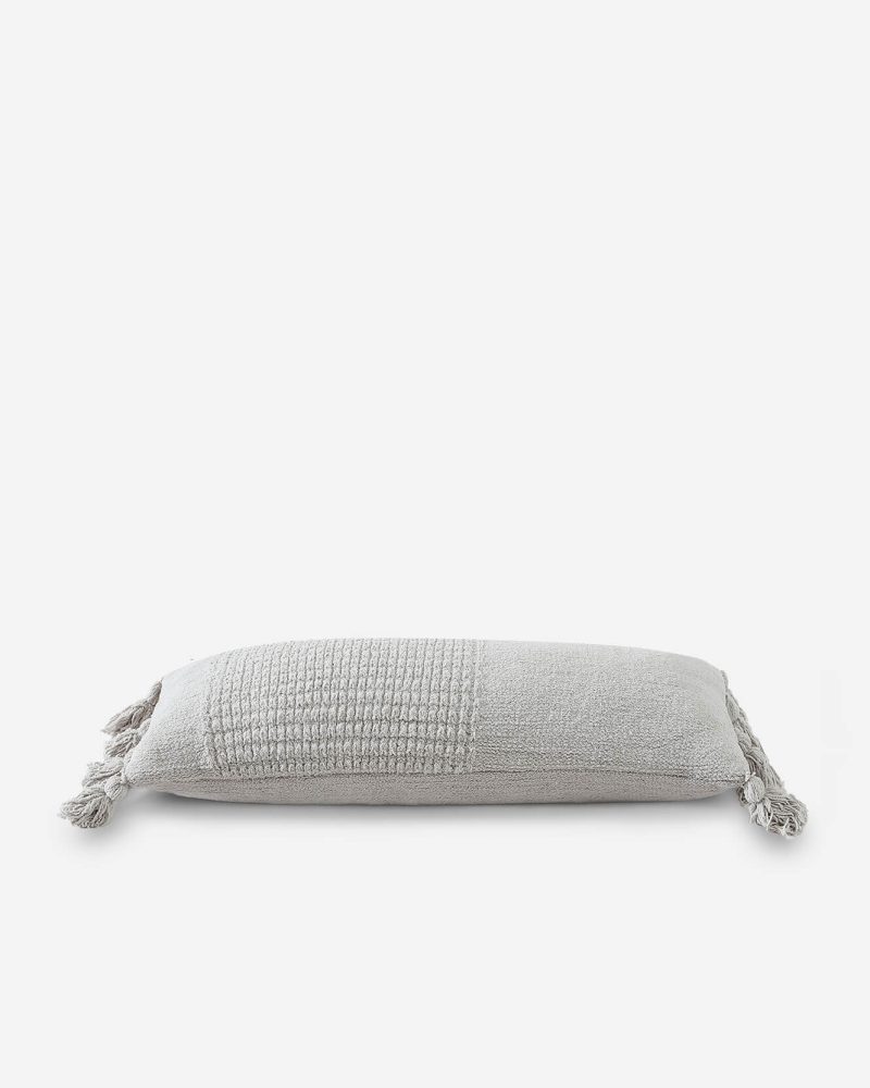 Sunday Citizen Pom Pom Lumbar Pillow Cloud Gray 3